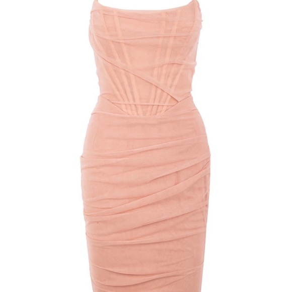 ~Pristine Prominence:Pink Corset Pencil Dress~ - Picture 16 of 17